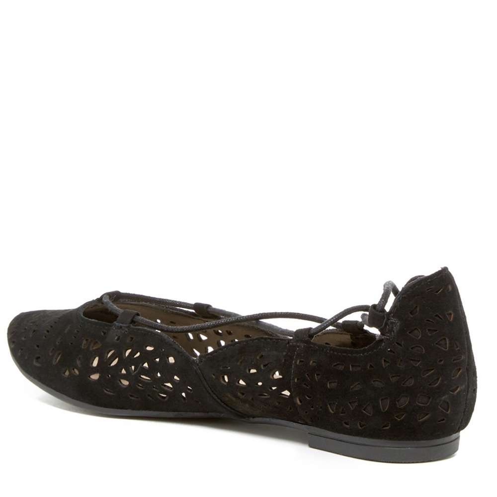 Nine West Zavanna lace-up black eyelet flat - Picture 5 of 8